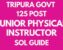 Introduction to Junior Physical Instructor Total 125 Posts allotted for Junior Physical Instructor (JPI) for Govt Schools in Tripura. JPIs play a pivotal role in shaping the next generation. Junior Physical Instructor Exam Date, Eligibility, Syllabus, Salary given below. Importance of JPIs in Tripura's Educational Framework Physical education is integral to holistic development, making JPIs key figures in schools. They promote an active lifestyle, organize sports events, and instill discipline and teamwork. Eligibility Criteria for Junior Physical Instructor To ensure only the most capable candidates take on the role, certain eligibility criteria are set. Educational Qualifications Candidates must hold a minimum qualification of Class 10 Pass or equivalent with a specialization in physical education or a related field. Additional certifications in fitness training or sports are advantageous. Physical Fitness Requirements Applicants must meet stringent physical fitness standards, including specific benchmarks in height, weight, and endurance tests. Age Limits and Other Prerequisites The typical age range for applicants is 18 to 40 years, with certain relaxations for SC/ST and OBC candidates as per government norms. Roles and Responsibilities of a Junior Physical Instructor The responsibilities of a JPI are diverse and impactful. Promoting Physical Education They design and deliver engaging physical education programs tailored to student needs and age groups. Organizing Sports Events JPIs organize intra-school and inter-school tournaments, cultivating a spirit of healthy competition. Mentoring Students in Fitness and Wellness Acting as role models, JPIs guide students in achieving fitness goals and adopting lifelong healthy habits. Recruitment Process in Tripura The recruitment process for JPIs is thorough, ensuring the selection of competent professionals. Written Examination Structure A written exam evaluates the candidate's knowledge of physical education theory, sports rules, and general aptitude. Physical Fitness Test- Junior Physical Instructor Details Physical Fitness Test (qualifying in nature) i) COOPER TEST: - To measure aerobic endurance 12 minutes continuous run ii) PUSH-UPS: - To measure strength endurance iii) CHAIN UPS/PULL UPS: - (Upper hand grip for men and under hand grip of women) to measure strength of upper limbs iv) STANDING BOARD JUMP: - To measure strength of lower limbs v) SHUTTLE RUN (4 X 10 MTR): - To measure agility vi) SIT & REACH: - To measure flexibility Final Interview and Merit List The final stage includes a personal interview and compilation of merit lists based on combined scores. Exam Pattern and Syllabus Understanding the exam pattern is critical for preparation. Key Topics to Prepare The syllabus typically includes anatomy, physiology, sports science, and pedagogy. Weightage of Written and Physical Exams Written tests carry 60% weightage, while physical assessments make up 40%. Tips for Scoring High Focus on conceptual clarity, regular fitness practice, and mock tests. Preparation Tips for Aspiring JPIs Success in the JPI recruitment process requires dedicated preparation. Creating a Study Schedule Allocate time for both theoretical and physical preparation to ensure balanced readiness. Recommended Books and Resources Books on physical education, anatomy, and sports science, along with online tutorials, can provide valuable insights. Fitness Routines to Meet Physical Requirements Include endurance exercises, flexibility drills, and sport-specific training in your routine. Salary and Benefits of a Junior Physical Instructor The compensation package for JPIs is attractive, with ample growth opportunities. Pay Structure for JPIs in Tripura The starting salary ranges from ₹21,400 to ₹67,000 per month, with increments based on performance and experience. Allowances and Perks Housing allowances, travel benefits, and retirement plans are part of the benefits. Career Progression Opportunities Promotions to senior instructor or administrative roles are possible with experience. Conclusion Becoming a Junior Physical Instructor in Tripura is not just a career choice but a chance to inspire and impact lives positively. If you're passionate about fitness and education, this is your opportunity to make a difference.